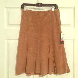 New Caramel 100% Suede Long Skirt